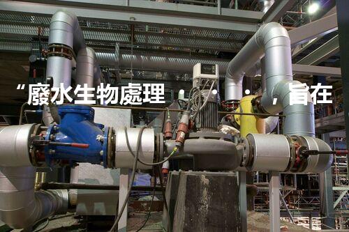 “廢水生物處理，旨在凈化水源，守護(hù)碧水藍(lán)天”